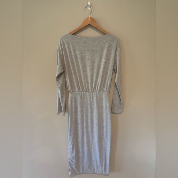 LOVERS + FRIENDS Grey Long Sleeve Bodycon Women’s Dress with Slit Size Small - Picture 2 of 15